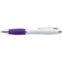 Plastic ballpen with coloured rubber grip, blue ink, purple