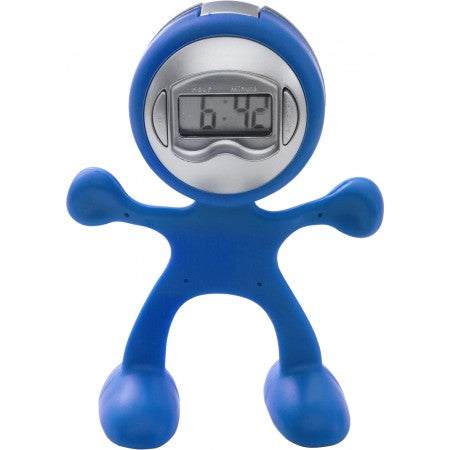 Sport-man clock with alarm, cobalt blue
