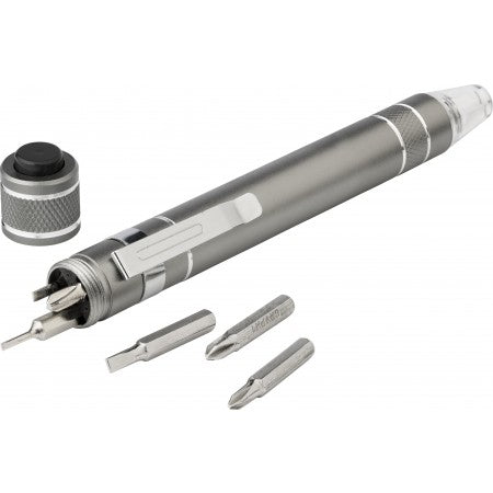Pen shaped pocket screwdriver., grey