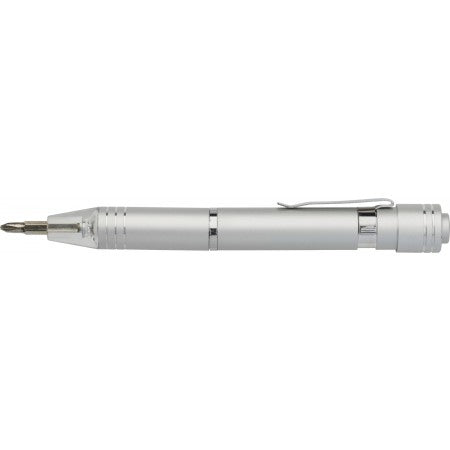 Pen shaped pocket screwdriver., silver