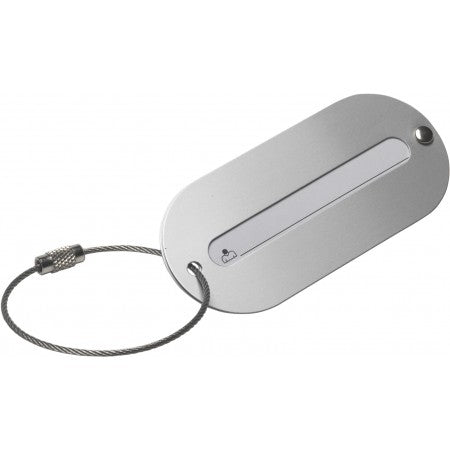 Aluminium luggage tag, silver