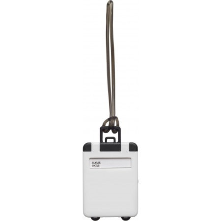 Plastic luggage tag, white