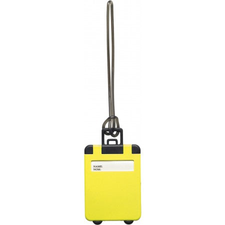 Plastic luggage tag, yellow