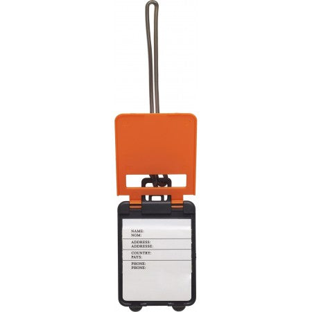 Plastic luggage tag, orange