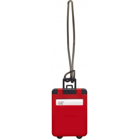 Plastic luggage tag, red