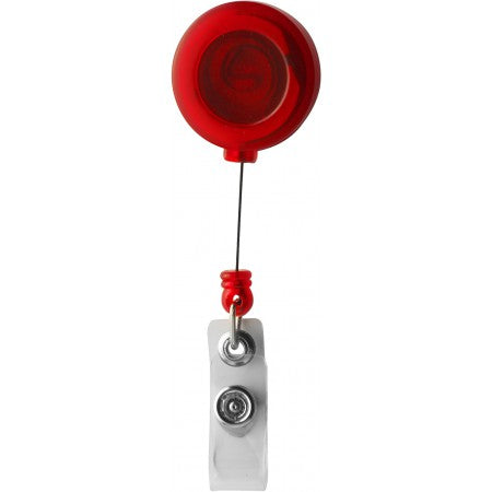 Ski pass holder with 80cm cord, red