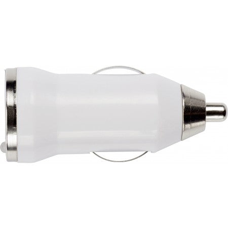 Plastic car power adapter, white