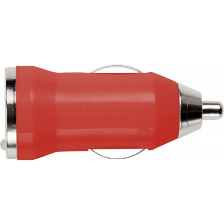 Plastic car power adapter, red