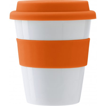 Plastic drinking mug (356ml), orange