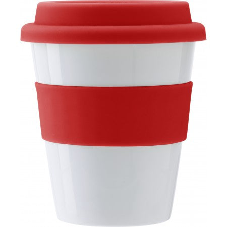 Plastic drinking mug (356ml), red