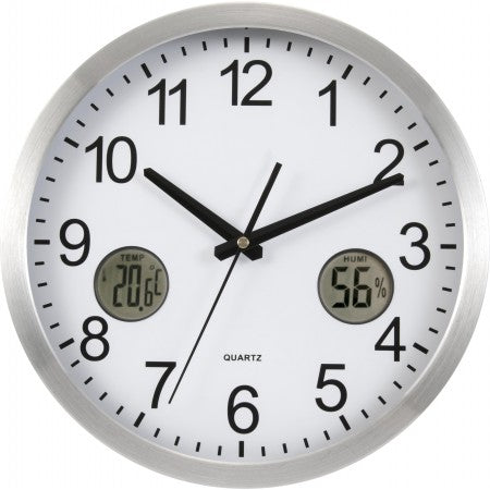Plastic, 30cm wall clock, silver