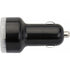 Plastic car power adapter with two USB ports, black