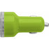 Plastic car power adapter with two USB ports, light green