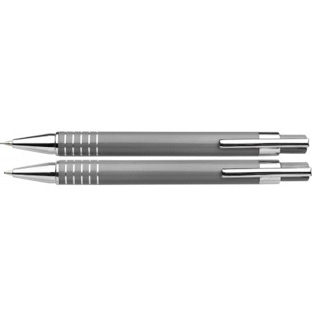Set of ballpen and pencil, silver