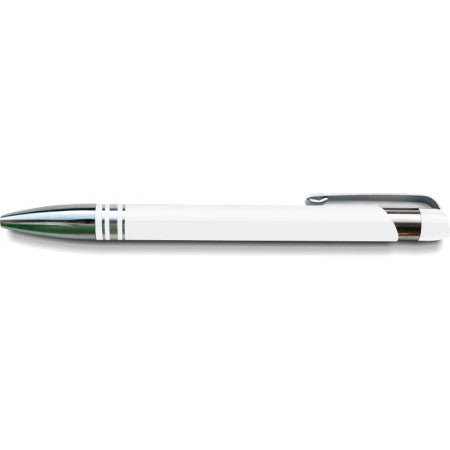 Aluminium ballpen, tin box, white