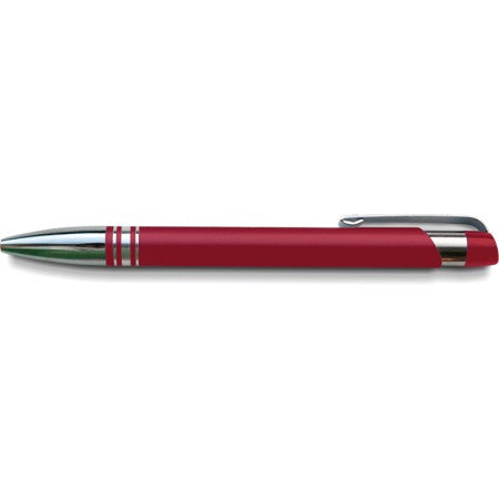 Aluminium ballpen, tin box, red