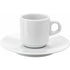Stackable porcelain cup and saucer (70 ml), white