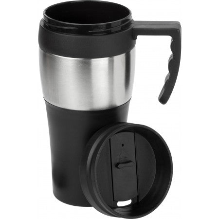 Travel mug (500ml), black/silver