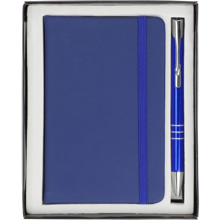 Notebook and ballpen set., blue