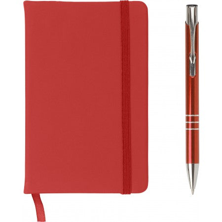 Notebook and ballpen set., red