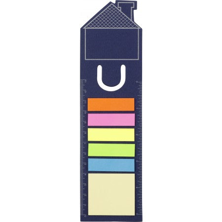 House shaped bookmark and sticky notes., blue