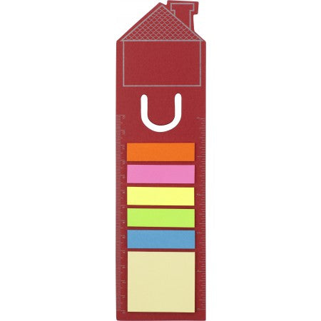 House shaped bookmark and sticky notes., red