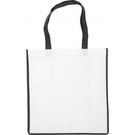 Nonwoven bag with coloured trim., black