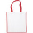 Nonwoven bag with coloured trim., red