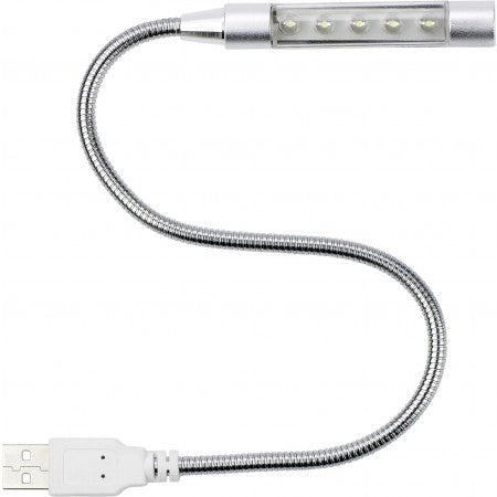 Flexible computer light with USB connector., silver