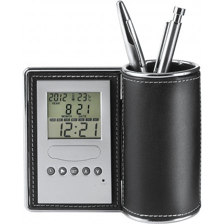 Desk tidy and clock, no colour