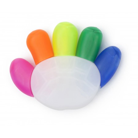 Hand shaped text marker., custom/multicolor