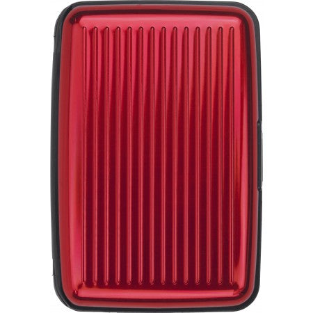 Aluminium credit card/business card case, red
