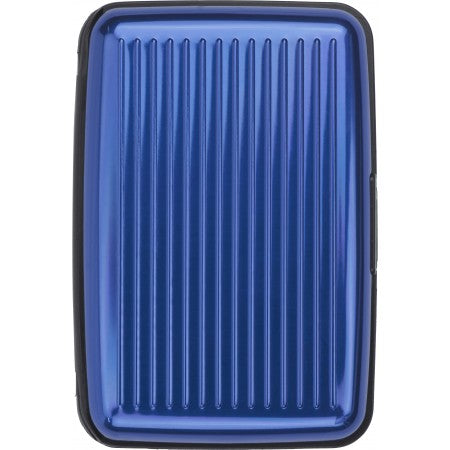 Aluminium credit card/business card case, cobalt blue