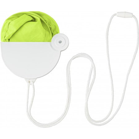 Nylon foldable hand fan, lime