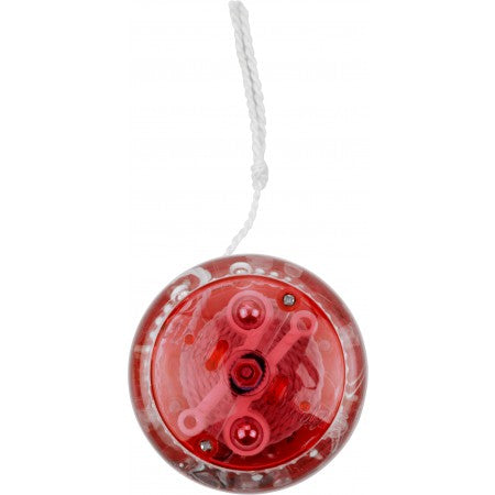 Plastic transparent light-up yo yo., red