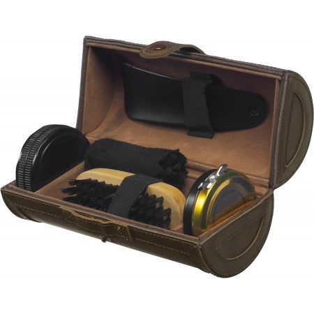 Polish set in deluxe PU case, brown