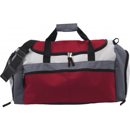 Polyester (600D) sports bag, red