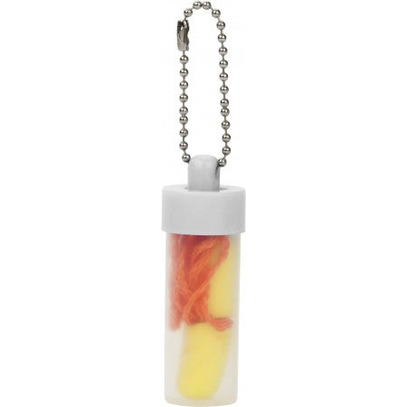 Pair of foam ear plugs., white