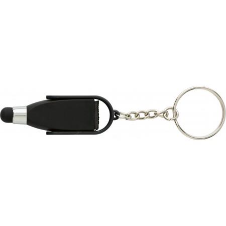 ABS key chain with tip for capacitive screens, black - BRANIO