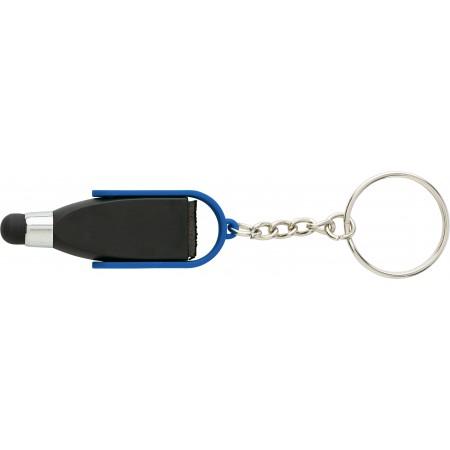 ABS key chain with tip for capacitive screens, cobalt blue - BRANIO