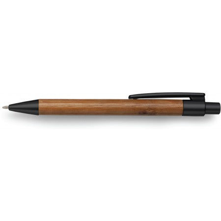 Ballpen with bamboo barrel, black