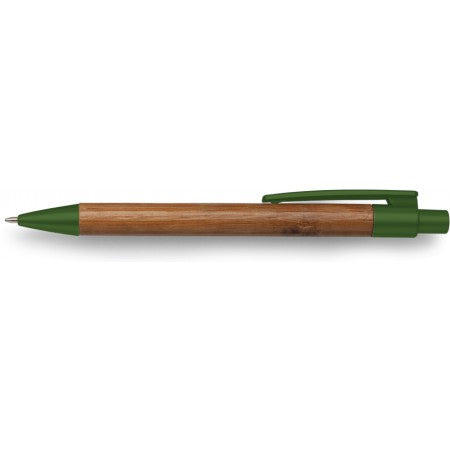 Ballpen with bamboo barrel, green