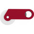 Plastic pizza cutter and bottle opener, red