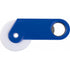 Plastic pizza cutter and bottle opener, cobalt blue