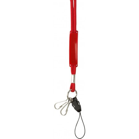 Lanyard with sliding PVC badge, red