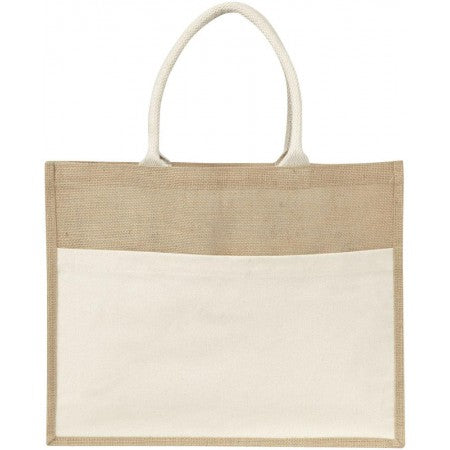 Jute bag with plastic backing, natural