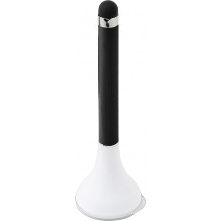 Ballpen with tip for all capacitive screens and a screen cleaner., black