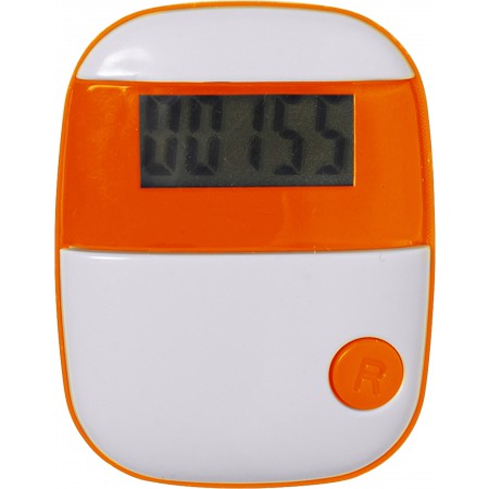Plastic pedometer with a step counter., orange