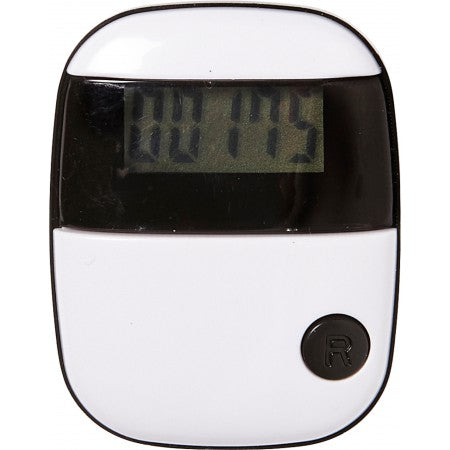 Plastic pedometer with a step counter., black/white