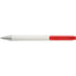 Plastic white ballpen., red
